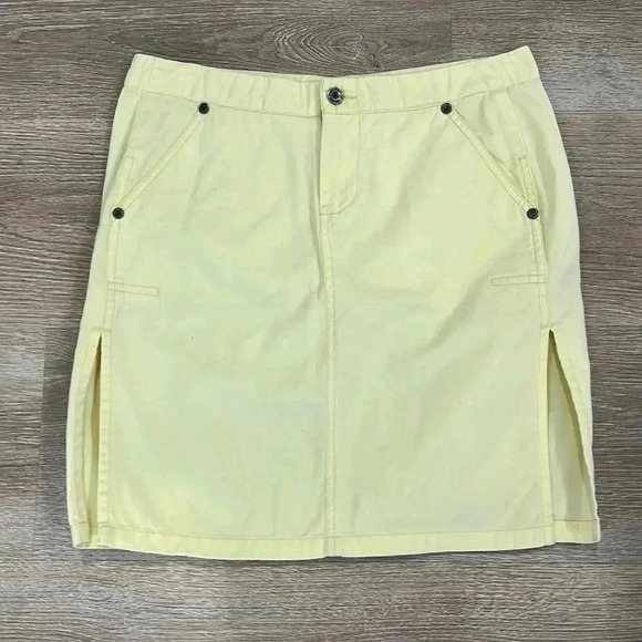 Rusty Vintage 90s Yellow Mini Skirt | Western Style, Side Slits, Cotton Size 7 - Picture 1 of 8